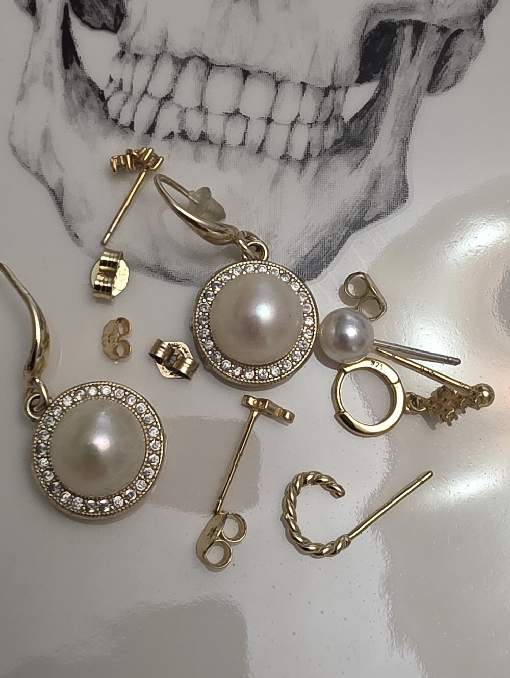 925 Sterling Silver Scrap & Wearable Bundle Estate Lot, 1 585/14kt Earring Back - Picture 8 of 12